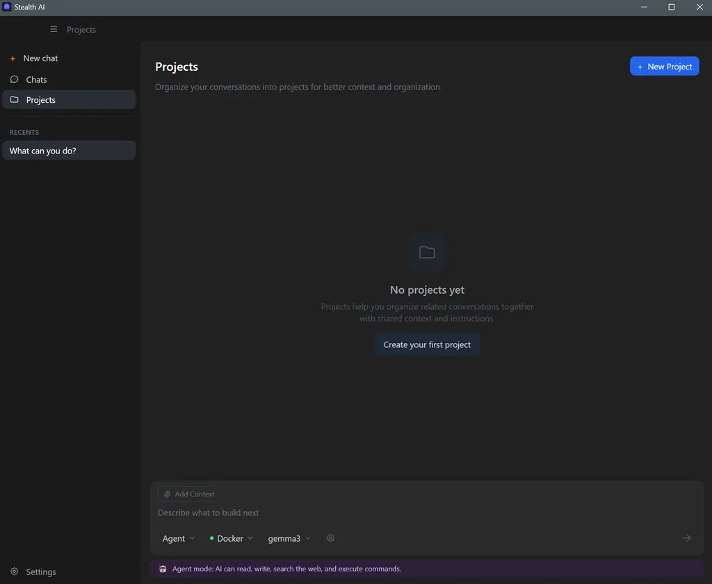 Stealth AI projects view